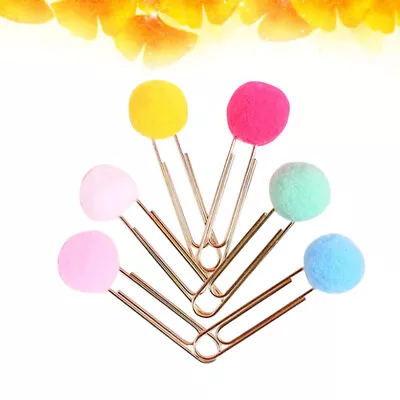 30pcs Colored Paper Clips With Pompoms For Planner Books Cards & Decor-RO • £7.24