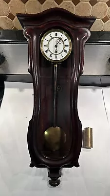 Rare Antique Miniature Serpentine Vienna Regulator Wall Clock -  Single Weight • $1495