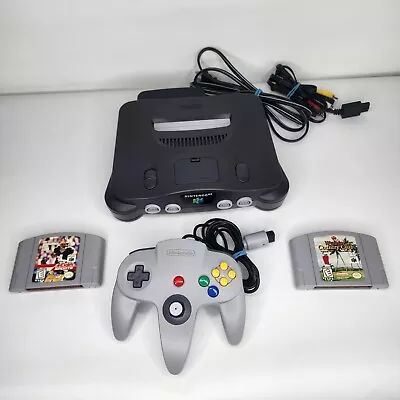 Nintendo 64 N64 OEM Console Complete Bundle With Controller Cords And 2 Games • $99.98