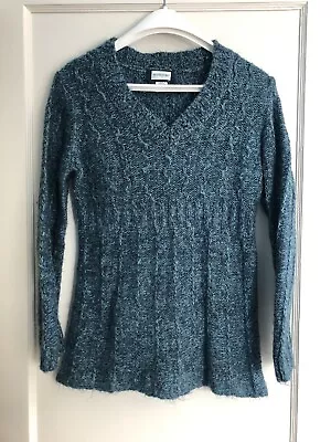 Motherhood Maternity Women's Blue Knit V Neck Long Sleeve Sweater Top Medium • $9.95