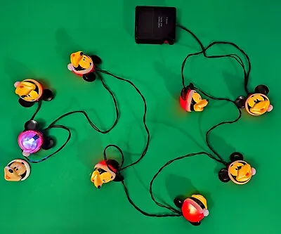 Gemmy Blinking Mickey Mouse LED Light String 87049 - Santa Christmas - DAMAGE! • $13.99