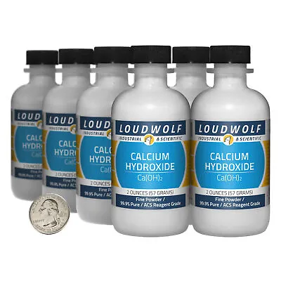 Calcium Hydroxide / 1 Lb / 8 Bottles / 99.9% ACS Reagent Grade / Fine Powder • $46.49