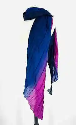 Eileen Fisher Size One Size Pink/Purple Ombre Silk Accessories Scarf • $50