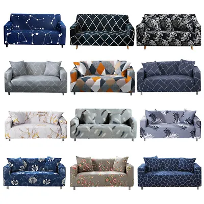 $16.99 • Buy 1 2 3 4 Seater Stretch Printed Slipcover Sofa Covers Chair Couch Cover Protector