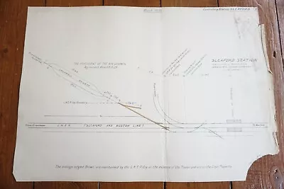 1930 LNER Sleaford Lincolnshire Station Railway Diagram Track Plan Map  • £29.99