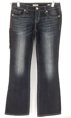 Mek Denim Chicago Boot Cut Mid Rise Black Denim Jeans Women's 32X34 Tagged 29X34 • $22