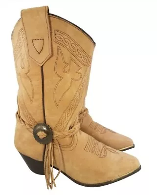 Oak Tree Farms Woman Western Boots Tan Color Size 6.5 • $52.49