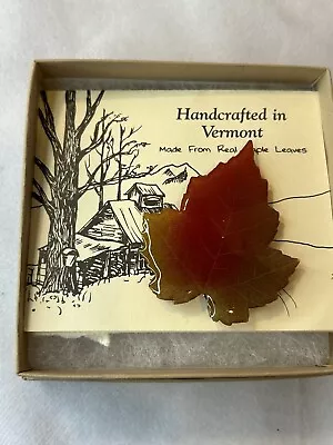 Vintage Genuine Maple Leaf Handcrafted In Vermont Pin Gift Valentine’s Day • $13.02