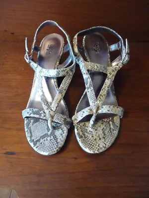 Mossimo Snakeskin Strappy Wedge Heel Open Toe Sandals Size 8.5M • $7.95