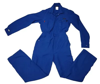 Workrite FR Blue Coveralls Med (See Measurement) Made In USA ARC Rating 4.4 ATPV • $29.99