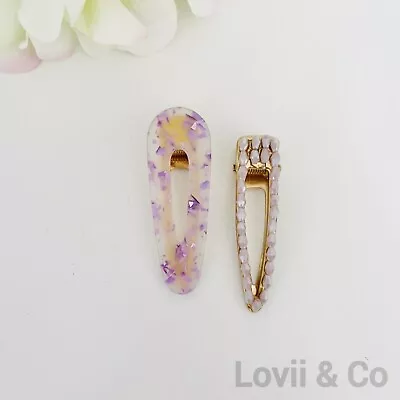 Womens / Girls Purple Lilac Hair Clip - Alligator Clip 2pk • $9.90
