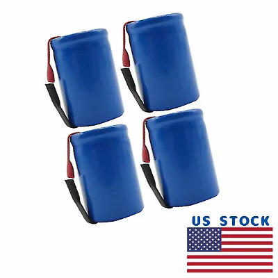 4PCS 4/5 Sub C 1600mAh 1.2V Ni-CD Rechargeable Battery Tabs Blue US Stock • $11.95