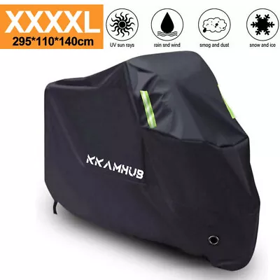 4XL Motorcycle Bike Black Cover Waterproof Heavy Duty For Winter Outside Storage • $30.90