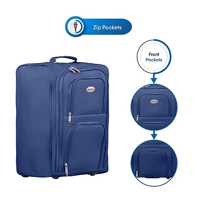 Carry-On Cabin Approved Hand Luggage Suitcase Travel Trolley Bag (HM023) UK • £18.99