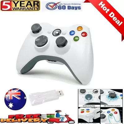 White Xbox 360 Controller 2.4G Wireless Gamepad Joystick For Microsoft WINDOWS 7 • $30.99