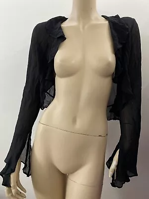 Maria Grachvogel Black 100% Pure Silk Shrug Size S • £29.99