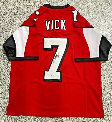 Michael Vick Signed Red Jersey Autographed Beckett BAS Witnessed COA • $88.79