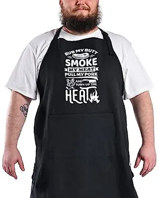 Apron For BBQ Grill Kitchen Cooking Mens Funny Apron Gifts For Fathers Smoke • $19.26