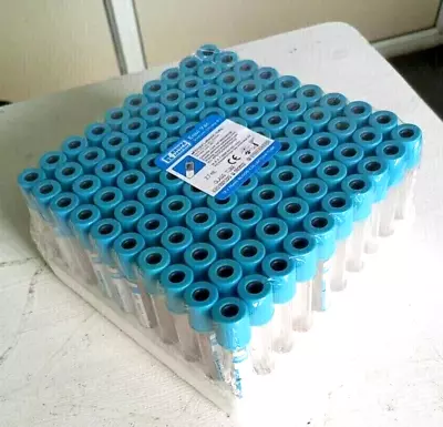 Vacuum Blood Collection Sodium Citrate Light Blue 13x75mm 2.7mL 100 Pcs LONG EXP • $45.99
