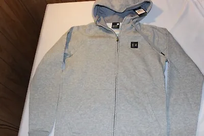 Under Armour Men's Rival Grey Fleece UA Hoodie Full Zip Cotton Size S-XXL $55 • $34.99