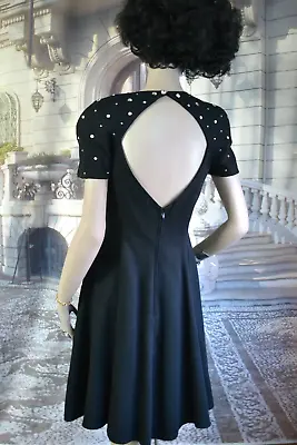 Morton Myles For The Warrens Dress Black Sz 6 DesignerCocktail Dressy Rhinestone • $47.50