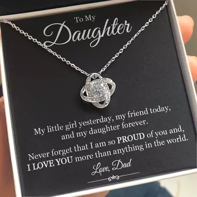 Mothers Day Gifts To My Daughter Necklace Father Daughter Love Knot Necklace • $17.99