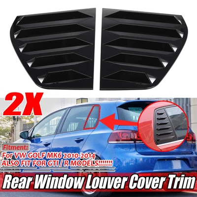 $39.99 • Buy For VW Golf 6 MK6 GTI R 2010-2014 Side Window Louver Air Vent Cover Trim Black