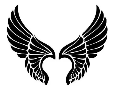 £4.25 • Buy Angel Wings Die Cut Vinyl Decal Sticker Heart Love Memorium Self Adhesive Decor