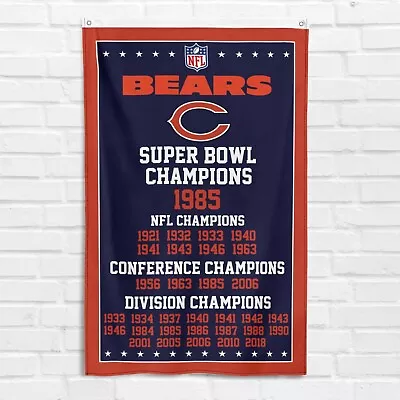 For Chicago Bears 3x5 Ft Banner Da Bears C NFL Super Bowl Champions Flag • $15.99