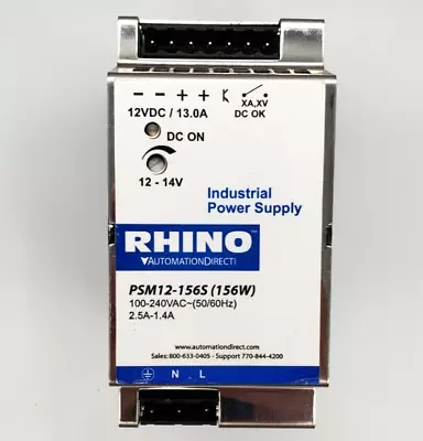 Rhino PSM12-156S Switching Power Supply 12-14 VDC 13A 156W 120/240VAC • $49.99
