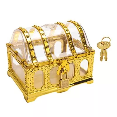 $26.95 • Buy Vintage Large Pirate Treasure Chest With Lock Transparent Pirate Box Treasure...