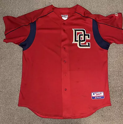 Authentic Majestic Washington Nationals DC Red Baseball Jersey Size Large • $20