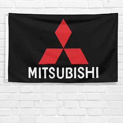 Mitsubishi Logo 3x5 Ft Flag HKS JDM Ralliart 3000GT Lancer EVO Car Garage Banner • $13.99