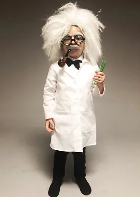 £36.49 • Buy Childrens Size Einstein Style Mad Scientist Kids Fancy Dress Costume & Wig