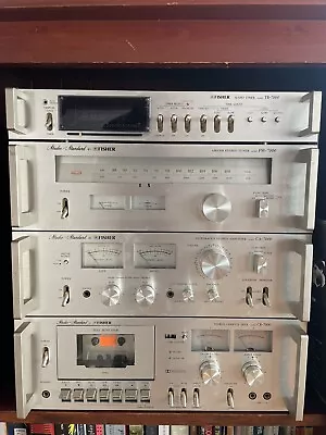 VINTAGE Fisher Stereo Tower (Receiver Timer Cassette Player Radio Tuner) • $600