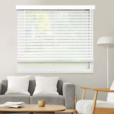 2  Cordless Faux Wood Blinds Basic White (Room Darkening) 12 W X 72 H • $23.92