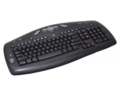 Logitech Media Elite 967559-0403 Black USB Or PS/2 Wired Standard Keyboard. NIB • $22.95