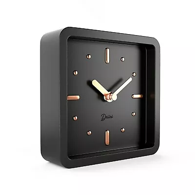 Driini Modern Mid Century Desk And Table Analog Clock (Black Rose Gold)  • $28.99