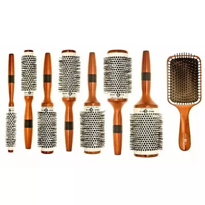 HEAD JOG Ceramic Wooden Radial Brush 16mm25mm33mm38mm43mm53mm63mm Paddle • £6.10