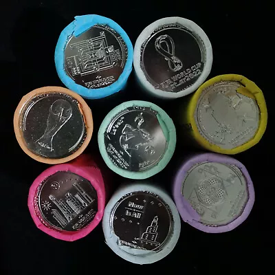 25 Pcs 2022 Qatar World Cup 1 Riyal Coin / Original Volume * 8 • $745