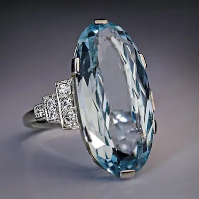 $2.12 • Buy Elegant Jewelry Cubic Zircon 925 Silver Ring Women Engagement Gift Sz 6-10