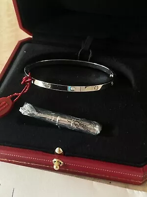 £5725.11 • Buy New Authentic CARTIER Love 6 Diamond Small Model 18k White Gold Bracelet Size 18