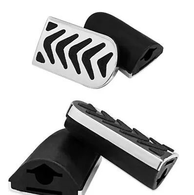 1 Pair Motorcycle Brake Pedal Pad Front Non-slip Chrome Footrests Floorboards • $20.89