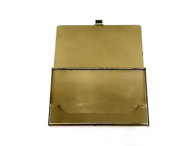 Vintage Mid Century Gold Colored Metal Business Card Holder With Snap Closure • $6.79