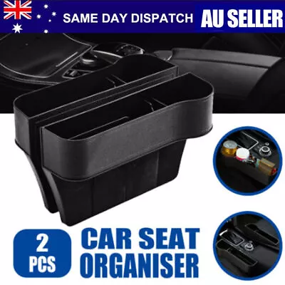 2PCS Car Seat Storage Box&Console Side Pocket Coin Phone Organizer Cup AUS • $12.42