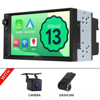 CAM+DVR+Eonon 2 Din Android 13 Apple CarPlay Car Radio Stereo 7  IPS GPS Navi BT • $279.38