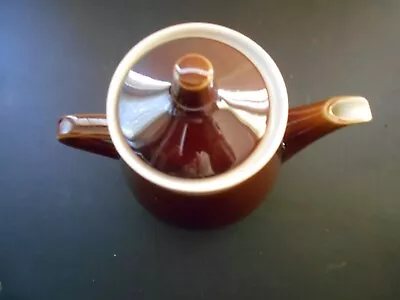 VTG Mid-Century Modern VILLEROY & BOCH Glazed Pottery Brown 3 Cup Teapot Infuser • $34.97