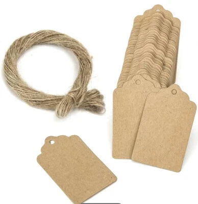 £2 • Buy 100pcs Kraft Paper Gift Tags