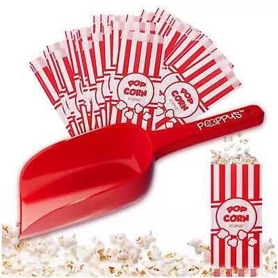 Poppy's Plastic Popcorn Scoop Bundle - 50 Bags And Red/White  • $15.95
