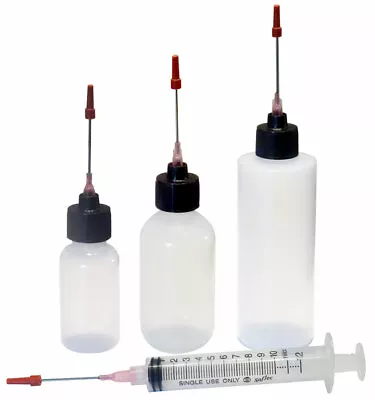 Plastic Squeeze Bottles 1oz2oz4oz10ML Syringe 1.5  Applicators For Gun Oil • $11.03